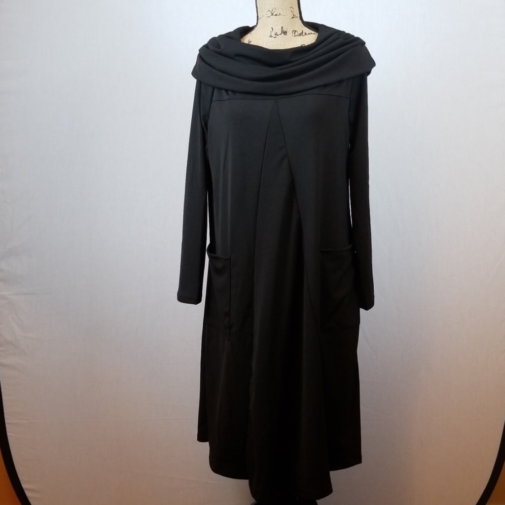 Boutique Buy Long Sleeve Cowl Neck Dress Pockets